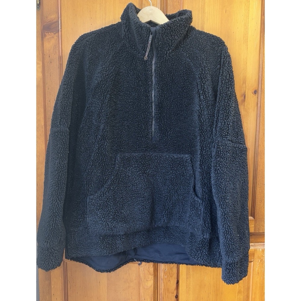 Lululemon Scuba Oversized Funnel Neck Half Zip Long Women's XL/XXL Black Fleece